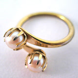 VINTAGE SARAH COV COVENTRY Faux PEARL PEARLS Ball Womens RING size 5.25