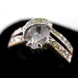 Womens Jewelries PEAR Shape Crystal Clear Glass Stones Multi-Stone RING RINGS size 6