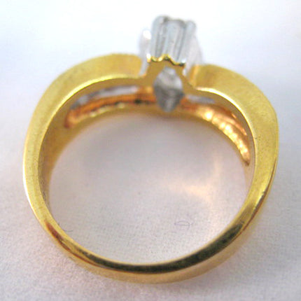 Womens Jewelries PEAR Shape Crystal Clear Glass Stones Multi-Stone RING RINGS size 6