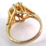 VINTAGE Gold Tone WHITE OPAL Crystal Glass Stones Cluster RING Womens Rings size 7