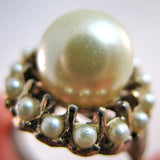 VINTAGE Faux PEARL PEARLS Womens RINGS RING Adjustable size 7 7.5 7.75 8