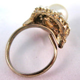 VINTAGE Faux PEARL PEARLS Womens RINGS RING Adjustable size 7 7.5 7.75 8