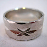 Vintage Engraved Carved Silver Tone ETERNITY BAND RING size 9.5 Mens Jewelries Rings