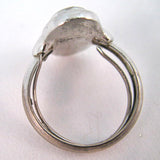 Vintage AVON Silver Tone Metal ABALONE Sea Shells Shell Adjustable RING size 7-8.5