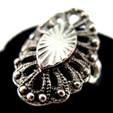 VINTAGE SILVER Tone Metal VICTORIAN Carved Womens Rings RING size 8.75 Jewelry Jewelries