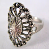 VINTAGE SILVER Tone Metal VICTORIAN Carved Womens Rings RING size 8.75 Jewelry Jewelries