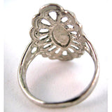 VINTAGE SILVER Tone Metal VICTORIAN Carved Womens Rings RING size 8.75 Jewelry Jewelries