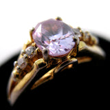 VINTAGE 18KT GE GOLD PURPLE PINK AMETHYST Womens Ladies RING Jewelry size 10.25