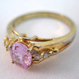 VINTAGE 18KT GE GOLD PURPLE PINK AMETHYST Womens Ladies RING Jewelry size 10.25