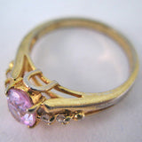 VINTAGE 18KT GE GOLD PURPLE PINK AMETHYST Womens Ladies RING Jewelry size 10.25