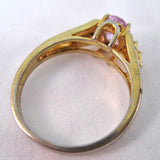 VINTAGE 18KT GE GOLD PURPLE PINK AMETHYST Womens Ladies RING Jewelry size 10.25