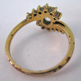 VINTAGE Oblong Crystal SOLITAIRE Glass Accent Stones Women Ladies RING Jewelry 7