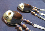 VINTAGE Big Huge Giant Large SILVER Tone ROUND METAL DANGLING EARRINGS Set