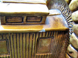 VINTAGE 2pc SET CHALKWARE CHALK LOCOMOTIVE TRAIN TRAINS Old BOOKENDS BOOK ENDS