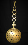 Gold Tone SOLID BRASS Strain KITCHEN LADDLE Drain Holes Hanging Wall Home Decor