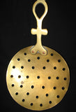 Gold Tone SOLID BRASS Strain KITCHEN LADDLE Drain Holes Hanging Wall Home Decor