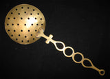 Gold Tone SOLID BRASS Strain KITCHEN LADDLE Drain Holes Hanging Wall Home Decor