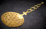 Gold Tone SOLID BRASS Strain KITCHEN LADDLE Drain Holes Hanging Wall Home Decor