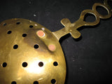 Gold Tone SOLID BRASS Strain KITCHEN LADDLE Drain Holes Hanging Wall Home Decor