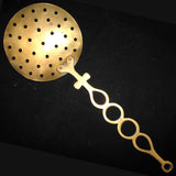 Gold Tone SOLID BRASS Strain KITCHEN LADDLE Drain Holes Hanging Wall Home Decor