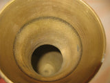 10" VINTAGE Floral Flowers ETCHED ETCHING Design METAL Gold BRASS FLOWER VASE Home Decors Decorations