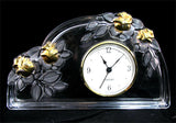 WALTHER MADE In GERMANY See-through Clear GLASS Gold TIME CLOCK CLOCKS Shelf Fireplace Mantel Home Decors Decorations