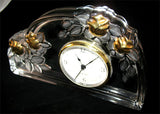 WALTHER MADE In GERMANY See-through Clear GLASS Gold TIME CLOCK CLOCKS Shelf Fireplace Mantel Home Decors Decorations