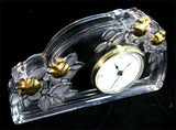 WALTHER MADE In GERMANY See-through Clear GLASS Gold TIME CLOCK CLOCKS Shelf Fireplace Mantel Home Decors Decorations