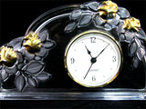 WALTHER MADE In GERMANY See-through Clear GLASS Gold TIME CLOCK CLOCKS Shelf Fireplace Mantel Home Decors Decorations