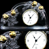 WALTHER MADE In GERMANY See-through Clear GLASS Gold TIME CLOCK CLOCKS Shelf Fireplace Mantel Home Decors Decorations