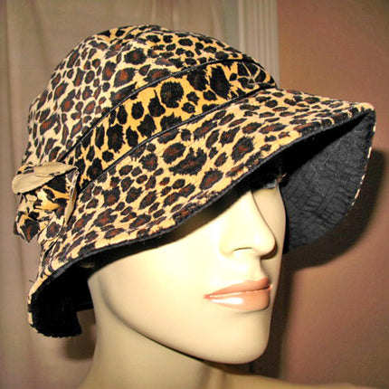 NEW Women ANIMAL PRINT Black Beige LEOPARD Pattern Printed Head Skull Cover HAT