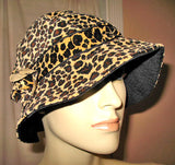 NEW Women ANIMAL PRINT Black Beige LEOPARD Pattern Printed Head Skull Cover HAT