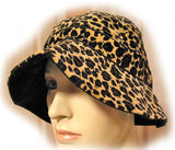 NEW Women ANIMAL PRINT Black Beige LEOPARD Pattern Printed Head Skull Cover HAT