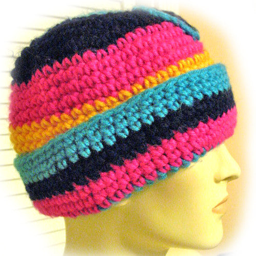 Women FUCHSIA PINK Yellow Orange BLUE Yarn CROCHET KNIT BEANIE Winter HAT Wrap