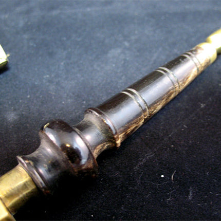 VINTAGE OLD KNIFE DAGGER BLADE INDIA Carved HANDLE Brass CASE Estate