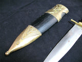 VINTAGE OLD KNIFE DAGGER BLADE INDIA Carved HANDLE Brass CASE Estate