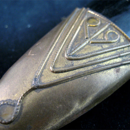 VINTAGE OLD KNIFE DAGGER BLADE INDIA Carved HANDLE Brass CASE Estate