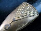 VINTAGE OLD KNIFE DAGGER BLADE INDIA Carved HANDLE Brass CASE Estate
