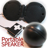 NEW Handy Portable Travel Dual Round BALL SPEAKER SPEAKERS System MP3 Music Player Cell Mobile Phone Cellphone Smartphone Electronics