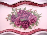 Vintage Soap DISH Toothbrush CUP HOLDER BATH SET Handpainted Floral Flowers Marked CB