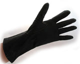 VINTAGE GRANDOE BLACK LEATHER Quality Womens GLOVES Lined Outdoor Cold Winter