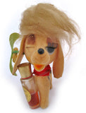 VINTAGE Old GIFTIQUE LUVSPELL PARFUM PERFUME PERFUMES Fragrance DOG Blonde Hair Figurine Figurines Old Used