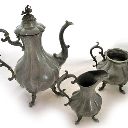 LOT 3-pc VINTAGE Antique REED & BARTON SILVER Plate SILVERPLATE COFFEE TEA 12" POT SET