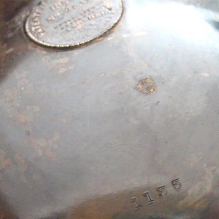 13" VINTAGE Antique? 1854 REED & BARTON SILVER Plate Etched SILVERPLATE Ice Water PITCHER