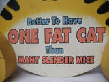 HOUSE of LLOYD Yellow FAT CAT Home/Kitchen/Table/Wall Decor Wood Funny Sign