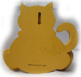 HOUSE of LLOYD Yellow FAT CAT Home/Kitchen/Table/Wall Decor Wood Funny Sign