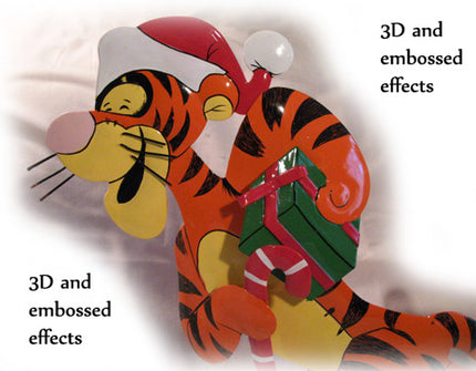 CHRISTMAS Day Holiday DISNEY TIGGER TIN METAL Animal Cartoon Character Characters Disneyana Collectible Collectibles Home Decor Decorations