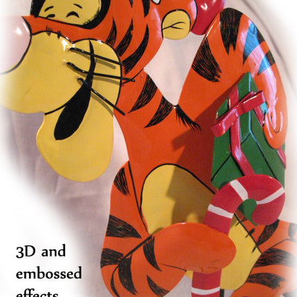 CHRISTMAS Day Holiday DISNEY TIGGER TIN METAL Animal Cartoon Character Characters Disneyana Collectible Collectibles Home Decor Decorations