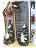 CHRISTMAS Holiday Village PLEASANT GROVE TRAIN STATION Musical Lighted with BOX