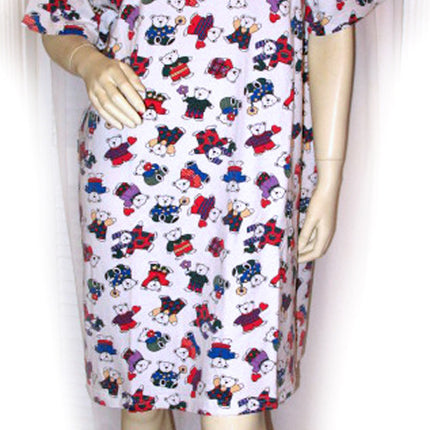 Women's Dresses Womens Shirt Dress Night Dress Nighty Nightgown Nightwear Night Gown Sleepwear Sleeping Sleep Wear Loungewear Lounge Wear T-Shirt Tops White Multicolor BEAR BEARS Pattern Animal Print Animals Prints Printed Pattern Women Casual Comfortable Clothes Clothing